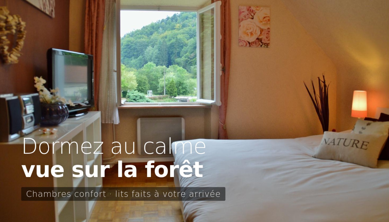 Chambre confort avec vue sur la forêt – gîte 4 étoiles Sturzelbronn Vosges du Nord