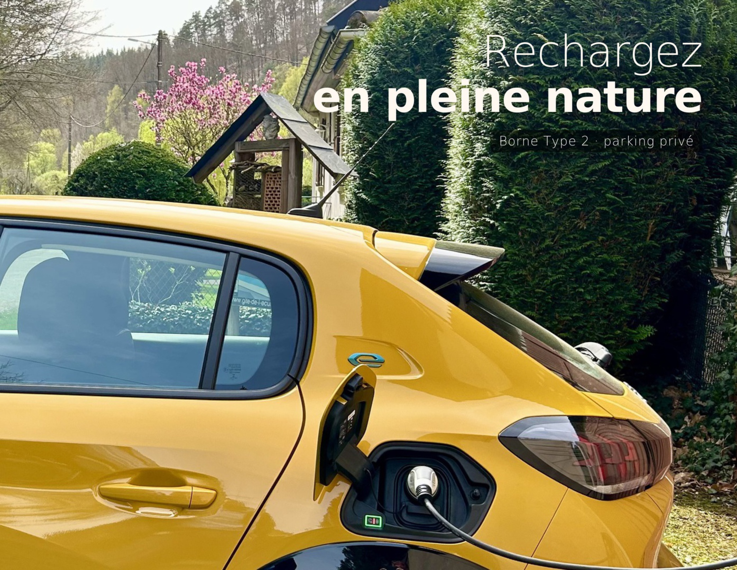 Borne de recharge voiture électrique Type 2 – gîte Sturzelbronn Vosges du Nord Alsace-Moselle